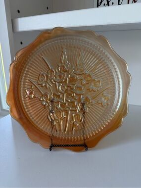 Iridescent Carnival Glass Platter